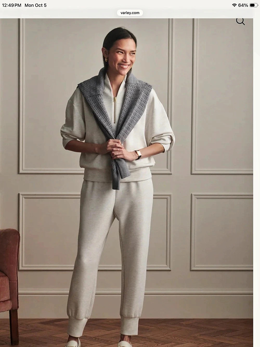 Varley The Relaxed Pant 27.5 Relaxed Jogger Pants in Gray Medium NWT
